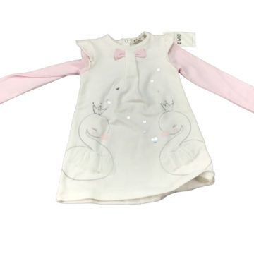 vestito a manica lunga bianco e rosa emc abbigliamento bambini neonati accessori giocattoli bgkids it