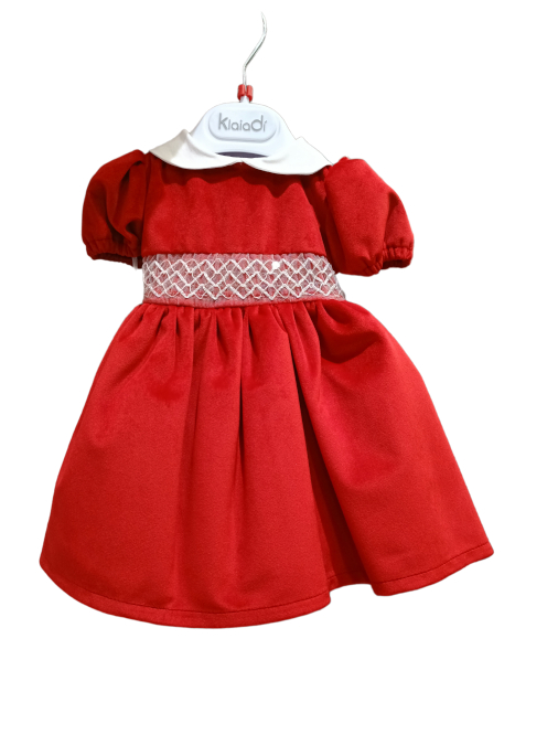 vestito neonata rosso velluto kd2075 klaiadi abbigliamento bambini neonati accessori giocattoli bgkids it